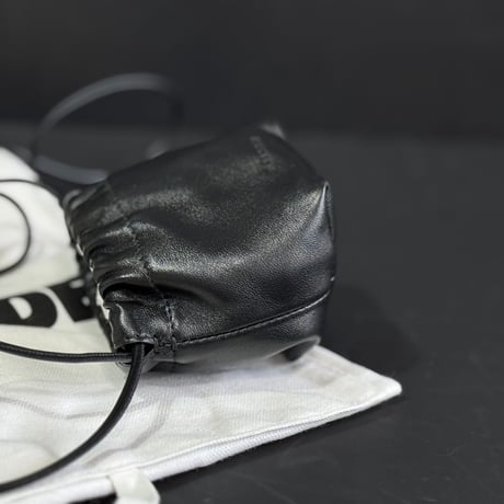 新品 jilsander drawstrings leather logo shoulder bag