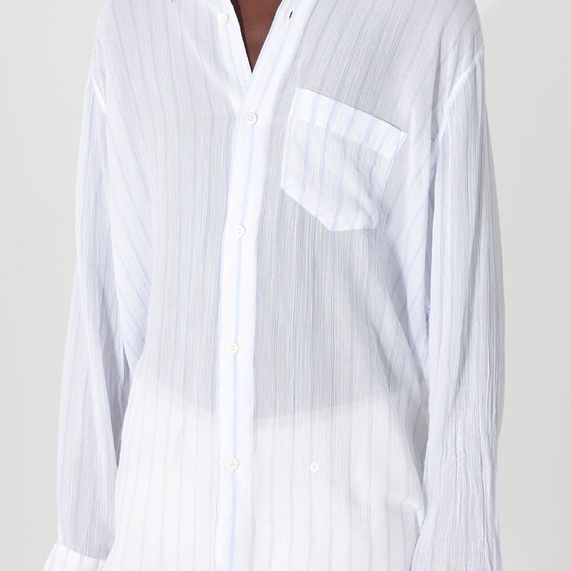 新品 our legacy 2023 stripe semi sheer shirt 44 |