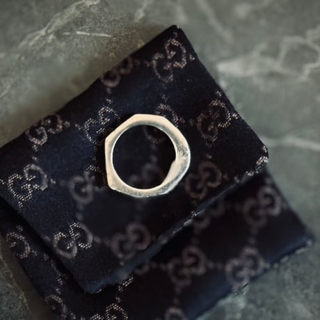 gucci silver925 hexagon ring 13号