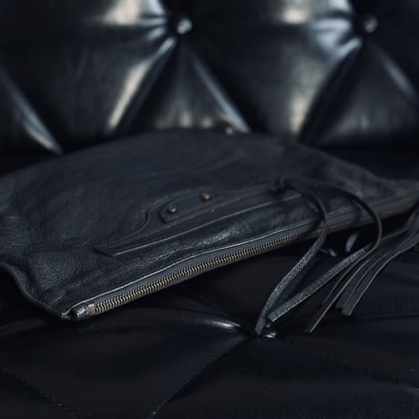 balenciaga leather clutch bag