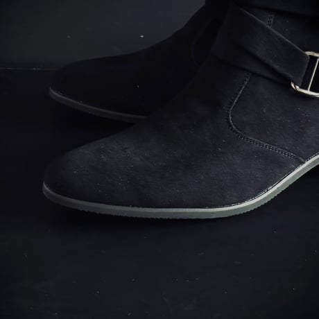 【price down】factory sample black suede heel boots 26.5-27