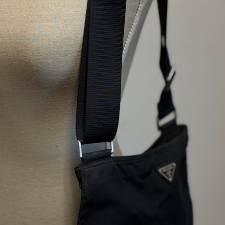 prada nylon logo shoulder bag black #4