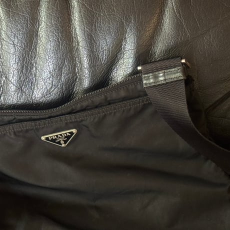 prada nylon logo shoulder bag black #2