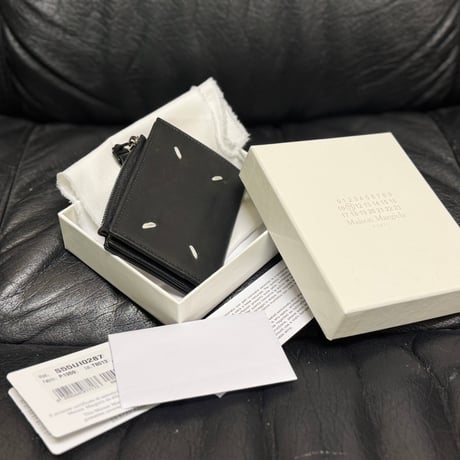 maison margiela leather wallet black