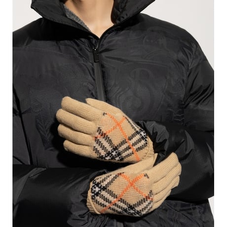 新品 burberry 2024aw logo intarsia cashmere glove