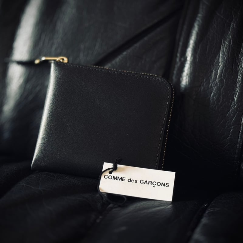新品 comme des garcons 2025ss leather wallet blac
