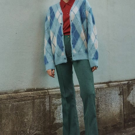 新品 needles 2022aw "burlesque" mohair cardigan argyle L