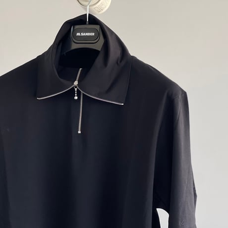 新品 jilsander+ harf zip knit tops black