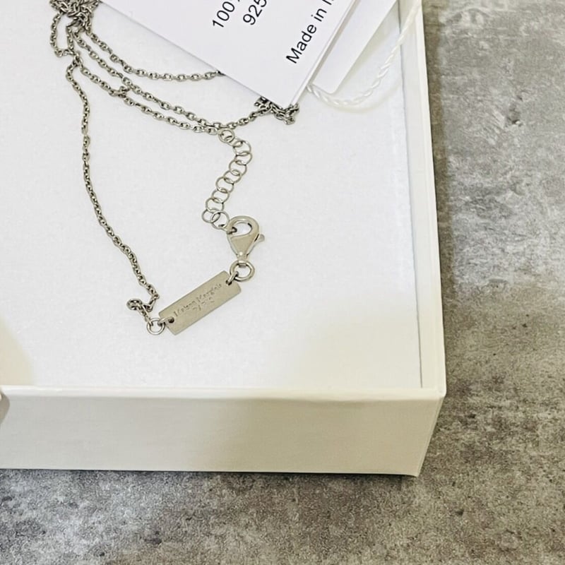 新品 maison margiela 2021ss silver chain logo nec...