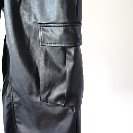NHUDUONG fake leather eazy pants