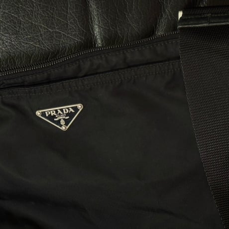 prada nylon logo shoulder bag black #4