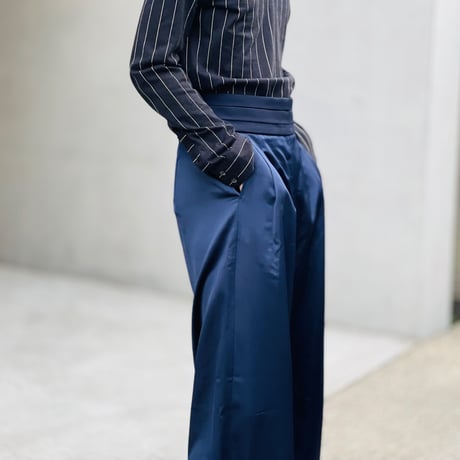 新品 high wide flare pants navy