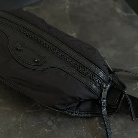 balenciaga leather nylon body bag