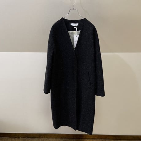 新品 made in Italy over size alpaca wool no collar coat 44