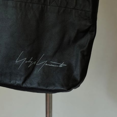 yohji Yamamoto cowhide leather logo bag