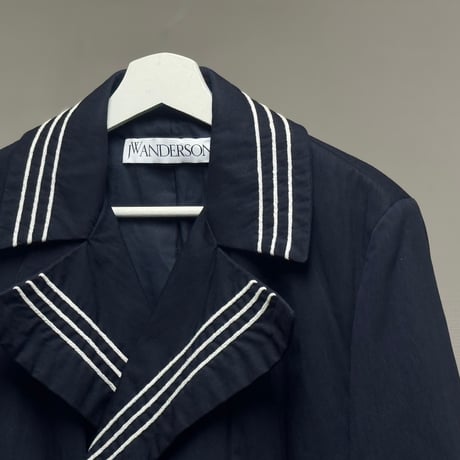 jw anderson leather logo belted coat