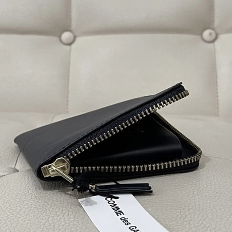新品 comme des garcons leather wallet black