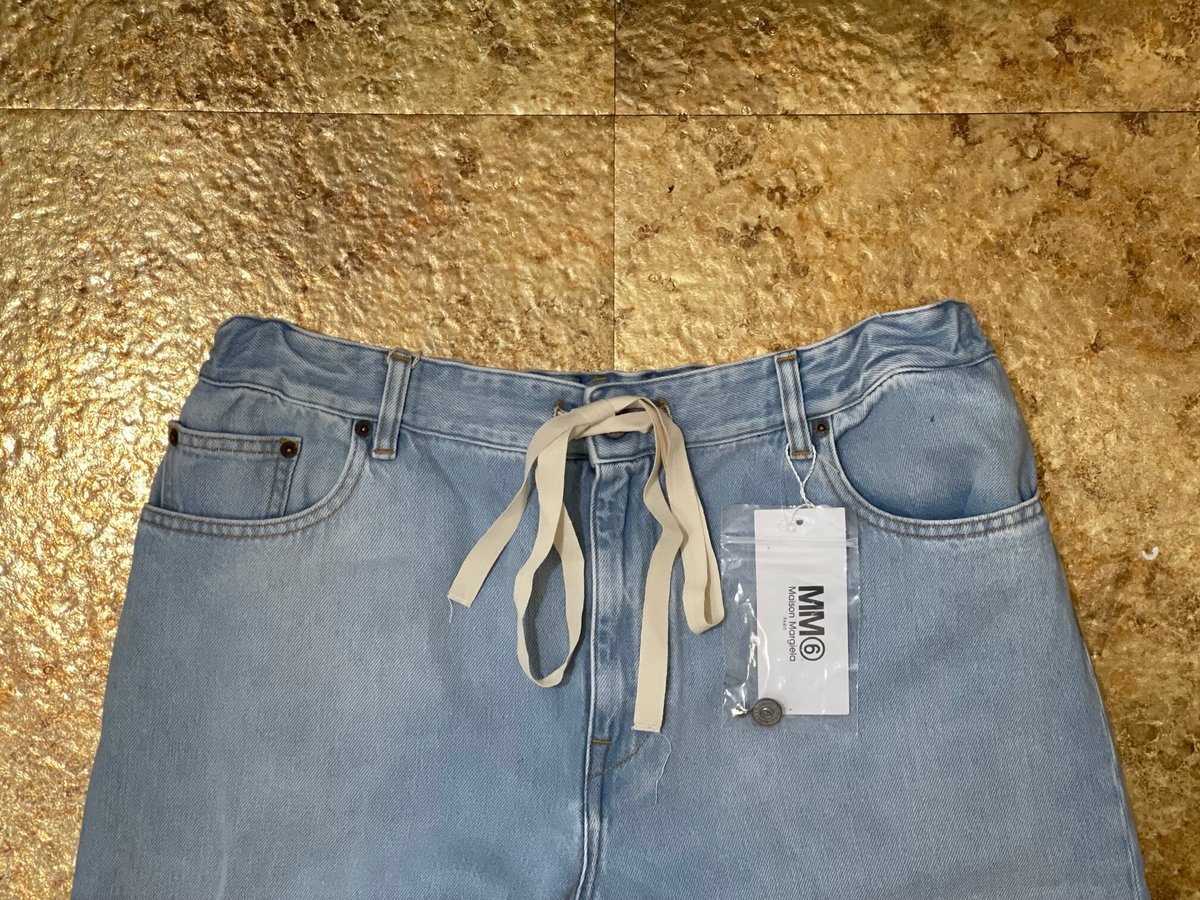 mm6 maison margiela 2020 draw string wide denim