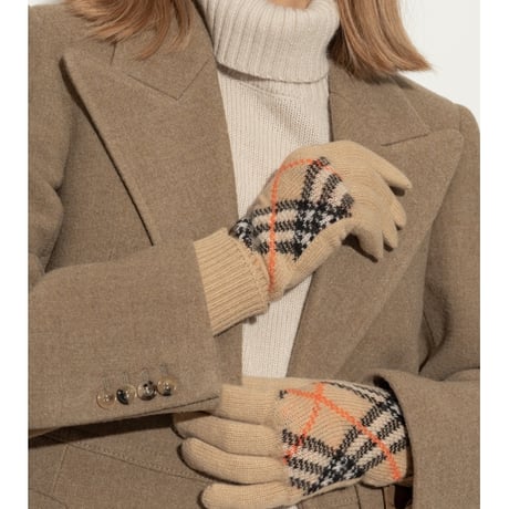 新品 burberry 2024aw logo intarsia cashmere glove