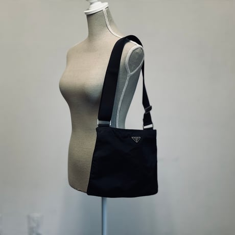 prada nylon logo shoulder bag black #4