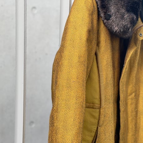 issey miyake fur down long coat