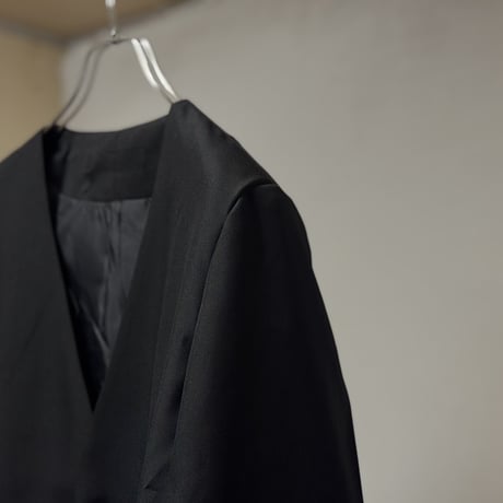 factory sample collarless jacket black