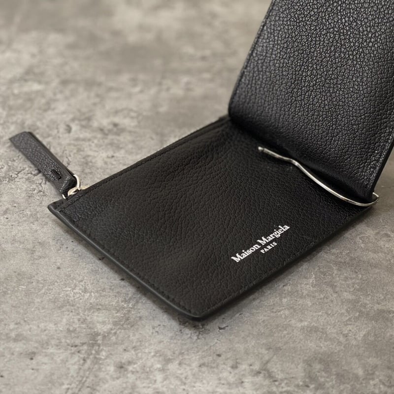 新品 maison margiela money clip leather wallet |
