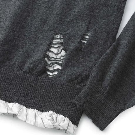 新品 maison margiela 4 14 destroy layered knit