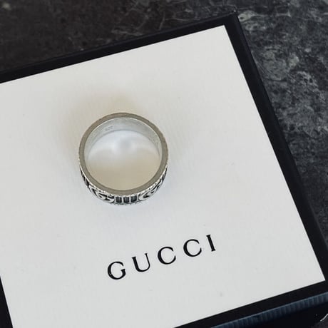 gucci interlocking logo silver ring 19号
