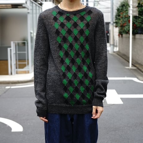 新品 prada over size alpaca argyle knit