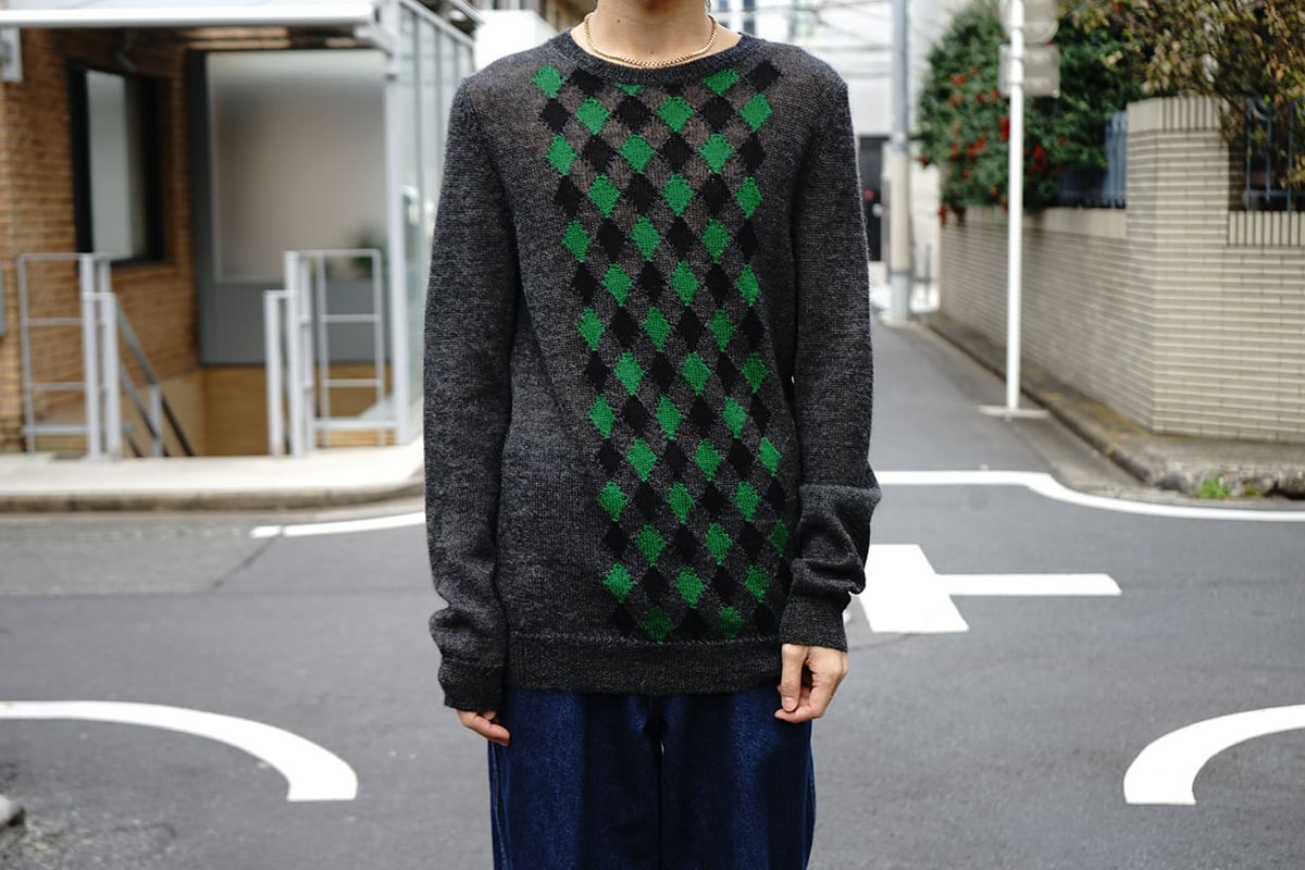 新品 prada over size alpaca argyle knit | requality