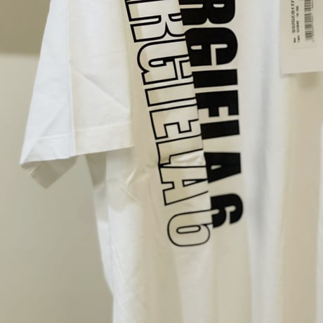 新品 mm6 maison margiela over size logo tops white