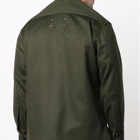 新品 maison margiela ”白タグ” 2022ss over size green jacket