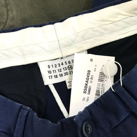 新品 maison margiela 2019ss gabardine  trousers navy 48
