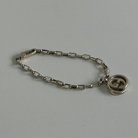 gucci interlocking G logo silver bracelet