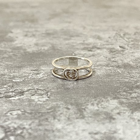 gucci interlocking logo silver ring 21号