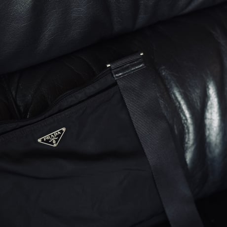 prada nylon logo shoulder bag black #5