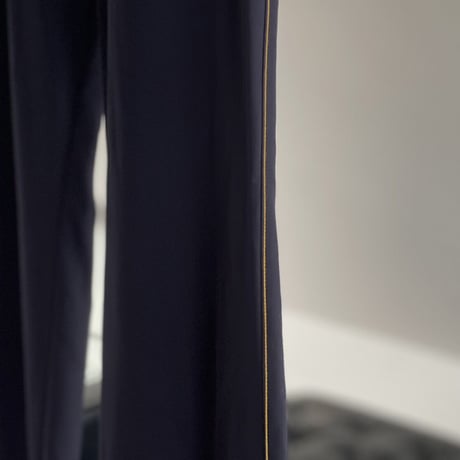 alexander mcqueen side line leather piping flare trousers