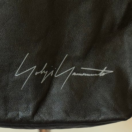 yohji Yamamoto cowhide leather logo bag