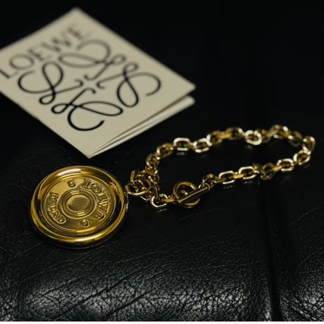 loewe silver anagram logo charm bracelet