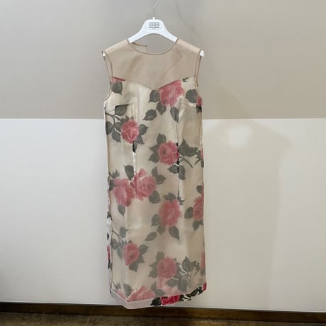 新品 maison margiela 2018ss "白タグ" silk organdy dress beige 36