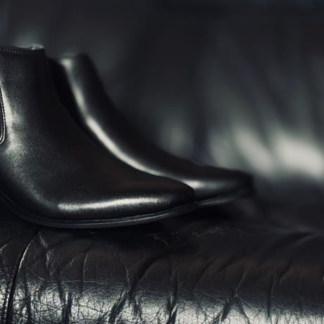 【factory sample】side gore leather heeel boots 26.5-27