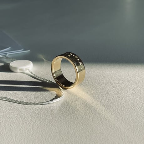 新品 mm6 maison margiela 2021aw gold logo ring 14号
