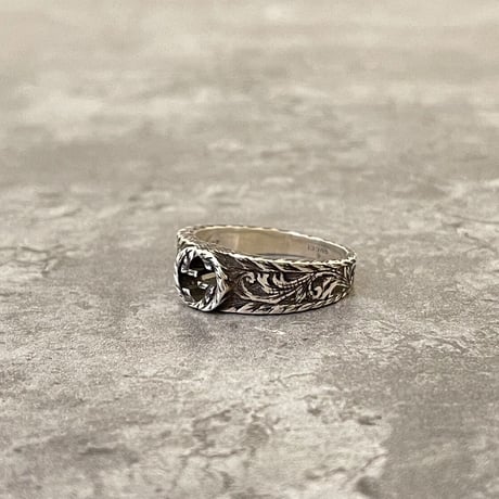 新品 gucci interlocking logo silver ring