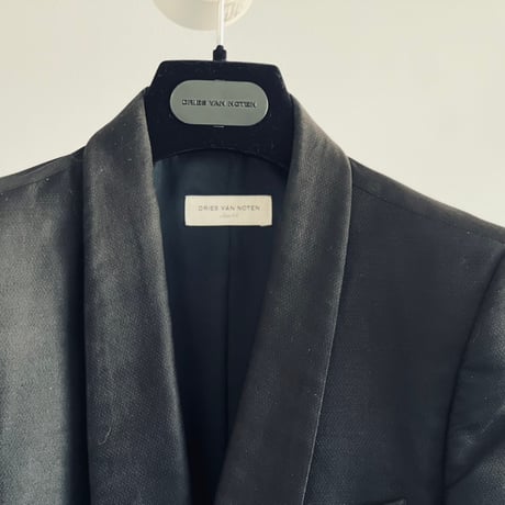 dries van noten shawl collar silk tuxedo jacket