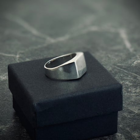 atelier sample sterling silver 925 signet ring "square” 14号