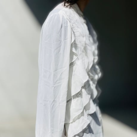 新品 high 2021ss frill shirt white 46