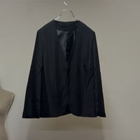 factory sample collarless jacket black