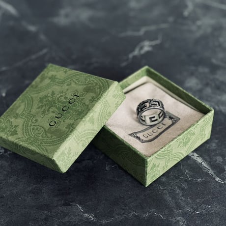新品 gucci interlocking silver ring 21号