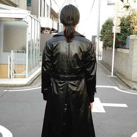 Yves Saint Laurent rive gauche ”初期" fake leather coat black